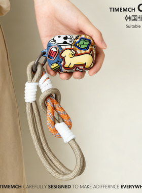 TimeMch原创美式腊肠狗适用airpods4保护壳airpodspro3保护套卡通可爱airpods3苹果耳机壳二三代ins风