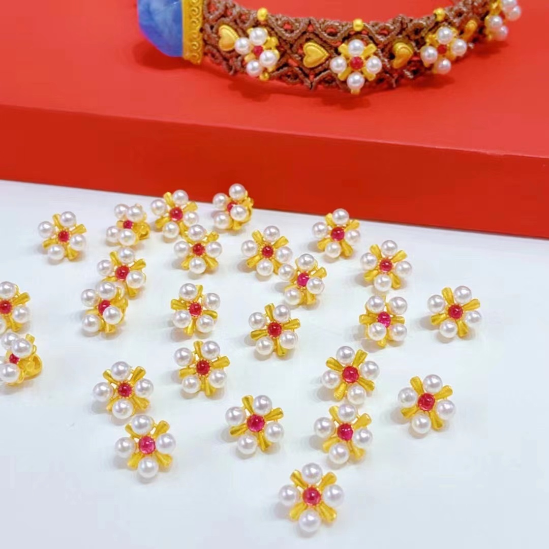 全新S925银镀金古法银贝珠吊坠diy手链项链配饰手工原创保色饰品