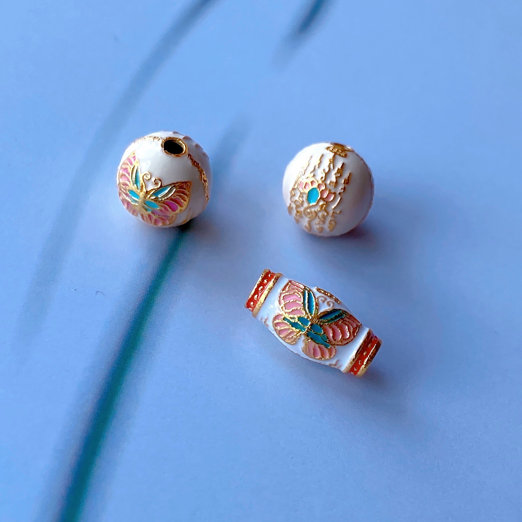 s925银镀金烧蓝蝴蝶配件diy手串项链隔珠桶珠纯银五条经路路通,饰品/流行首饰/时尚饰品新,其他DIY饰品配件,淘宝优惠券,粉丝福利购,淘宝优惠卷