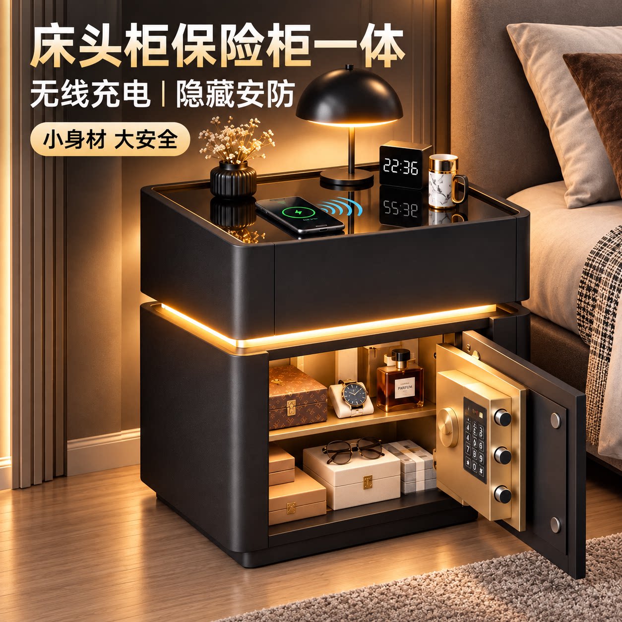 【质保无忧】床头柜保险柜收纳柜图片