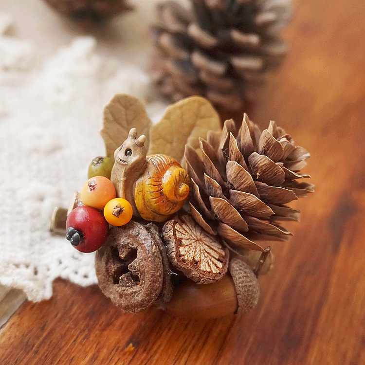 复古手工防走光后脑勺2021年新款小蜗牛发饰胸针发饰女冰箱贴创意