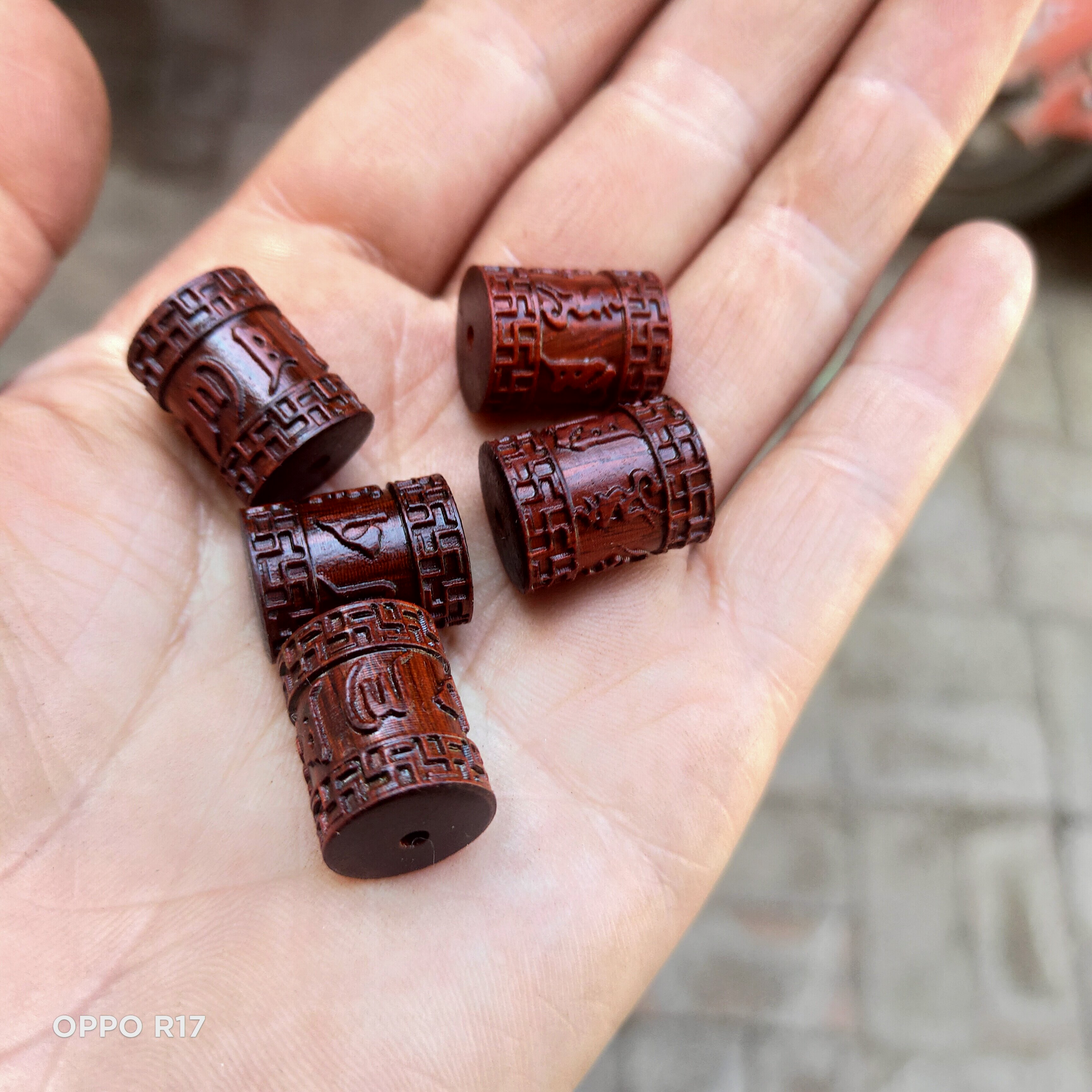 犀牛角紫檀文玩手串配饰diy六