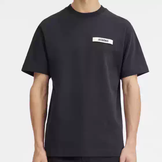 Jacquemus Summer Classic Micro-Label Letter Embroidery Pullover Top Loose and Versatile Unisex Style Short-Sleeved T-Shirt