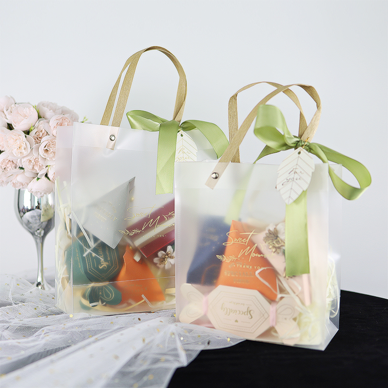 塑料透明礼品袋伴手礼袋小号高级感pvc手提袋喜糖袋节日礼品袋