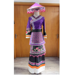 女士民族56个民族毛南族云南广西少数民族歌手独唱舞蹈服装租赁