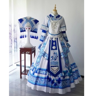 壮族哈萨克族瑶族德昂族56民族盛装走秀独唱三月三民族服装租赁