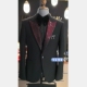 歌手晚宴晚会艺考歌手服装 男士 高端红色手工定珠主持人西装 定制