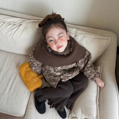 女童保暖围脖加厚夹棉棉服