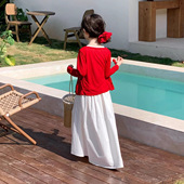 防晒衣无袖 26春夏女童度假风针织开衫 连衣裙长裙 KISS韩系童装 GLP