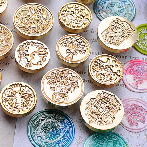 火漆印章铜头盖印火漆蜡可爱图案