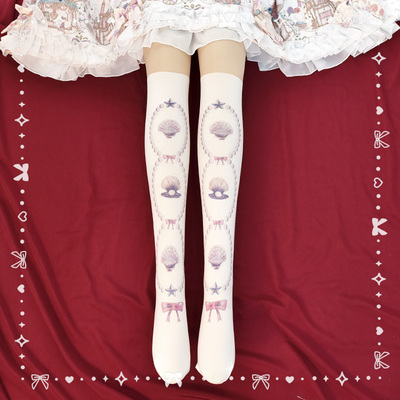 原创假半筒美腿连裤常规印花