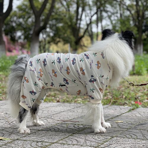 全棉透气防掉毛四脚春夏狗衣服