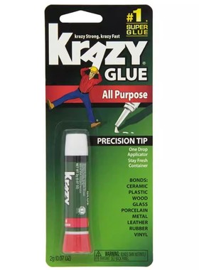 国内现货美国Krazy Glue多用途强力胶水瓷器木材玻璃皮革塑料金属