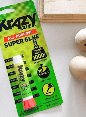 正品现货美国Krazy Glue陶瓷木材皮革橡胶金属塑料和乙烯基万能胶