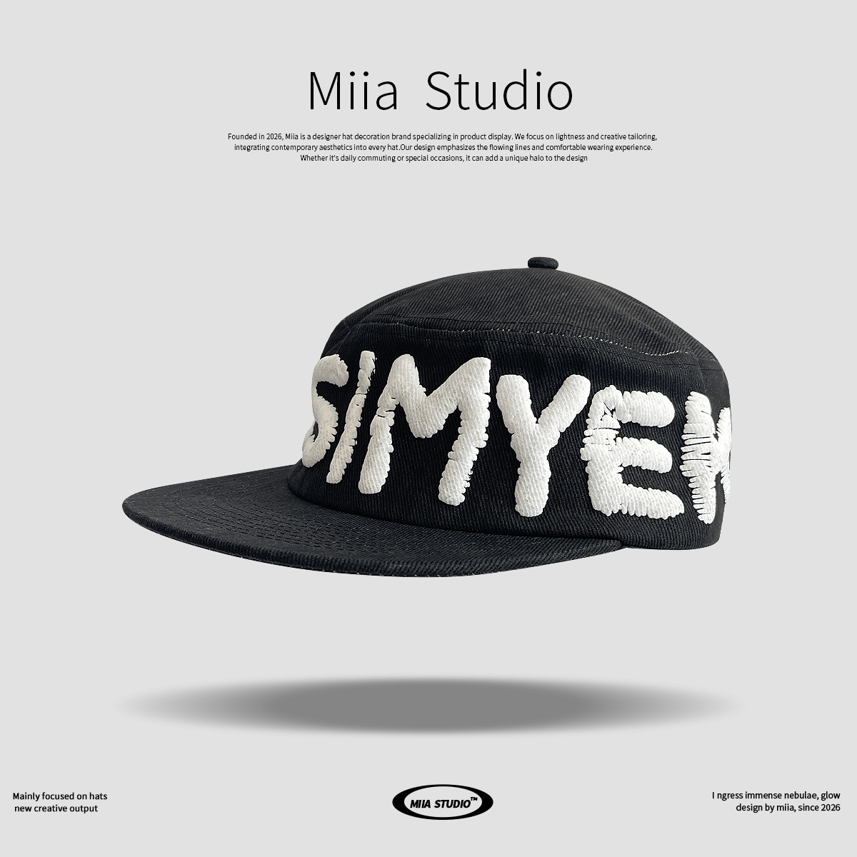 韩国郑成灿嘻哈发泡字母街头潮牌圆柱平顶棒球帽子女平檐鸭舌帽男