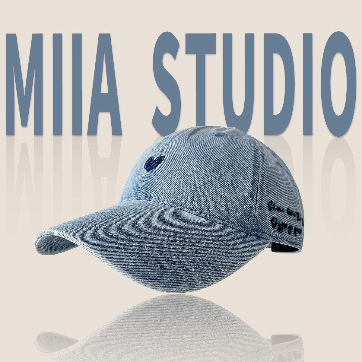 潮牌丹宁风韩版复古水洗爱心刺绣牛仔棒球帽男女百搭显脸小鸭舌帽,服饰配件/皮带/帽子/围巾,帽子,淘宝优惠券,粉丝福利购,淘宝优惠卷