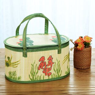 竹篮竹编螃蟹篮 粽子鸡蛋中秋月饼香肠包装礼盒竹筐大闸蟹篮子