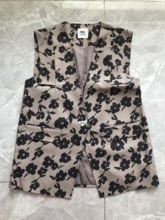 欧洲站高品质女装碎花不规则气质西装马甲