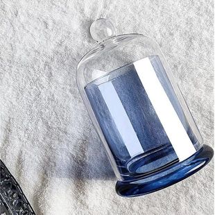 批发 水晶玻璃香薰带盖钟罩杯蜡烛杯家用卧室扩香石香氛瓶收纳罐