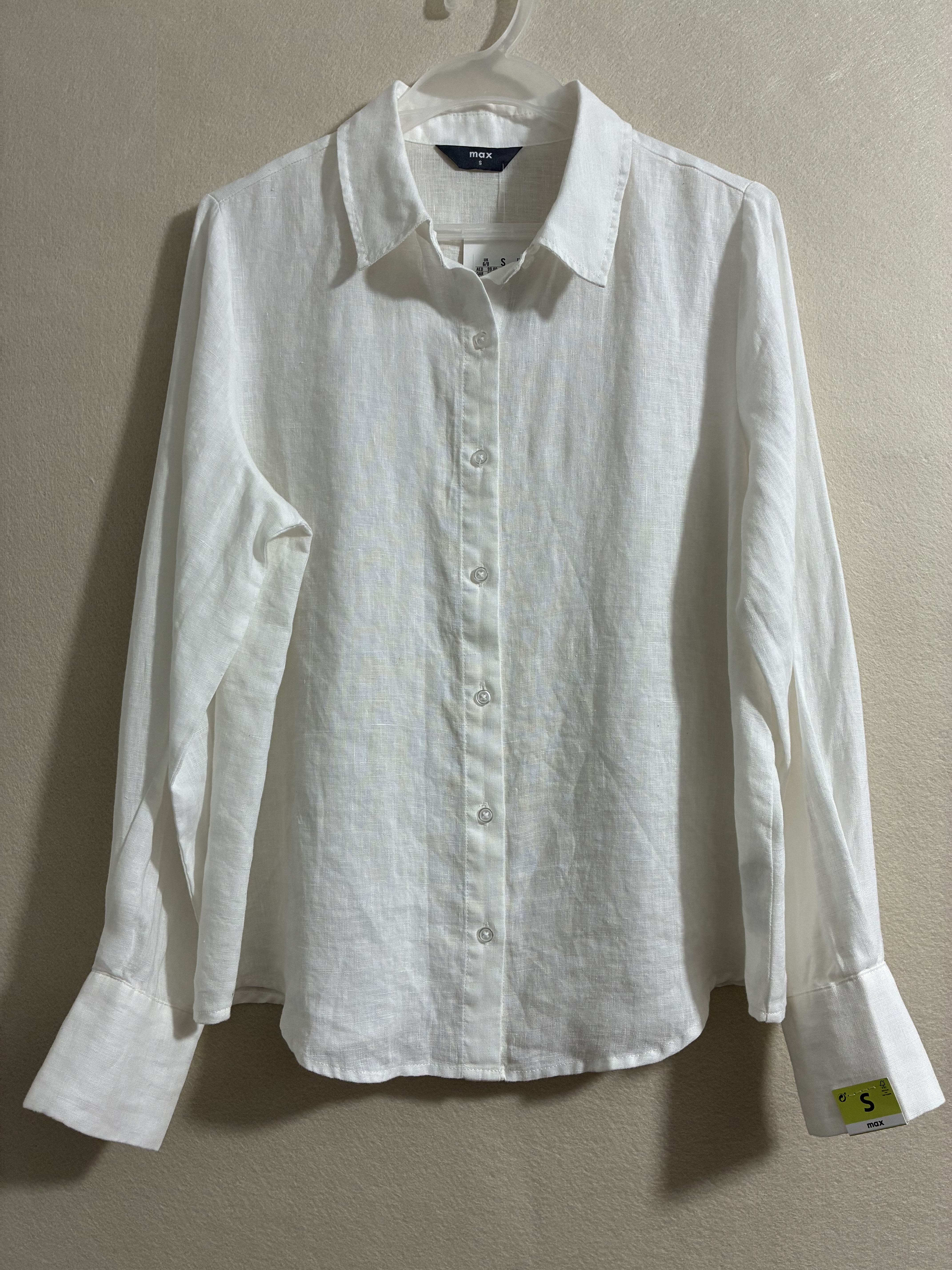 外贸原单 基本款 纯色 纯亚麻长袖衬衫女