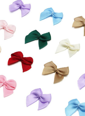 DIY手打2.5cm宽 多色缎带蝴蝶结涤纶缎蝴蝶结花花边工艺装饰品