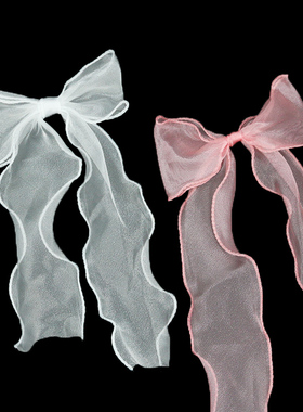 10件/包 鱼尾纱手工蝴蝶结甜美风格发夹配件公主蝴蝶结派对节日