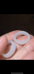 天然正品新疆和田玉籽料 方戒指 一级白细 16.17mm带证书全国复检