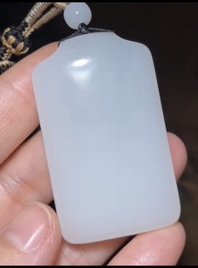 高品质新疆和田玉籽料平安无事牌 一级白温润老糯 过灯53*32*11mm