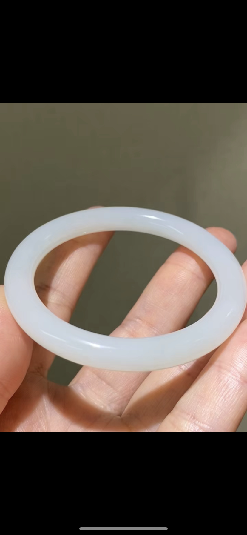 天然正品新疆和田籽料小圈口圆条手镯 一级白 52mm带证书全国复检