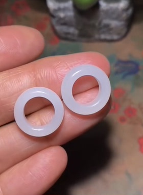 天然正品新疆和田玉籽料 圆环 一级白品质好16*5mm带证书全国复检