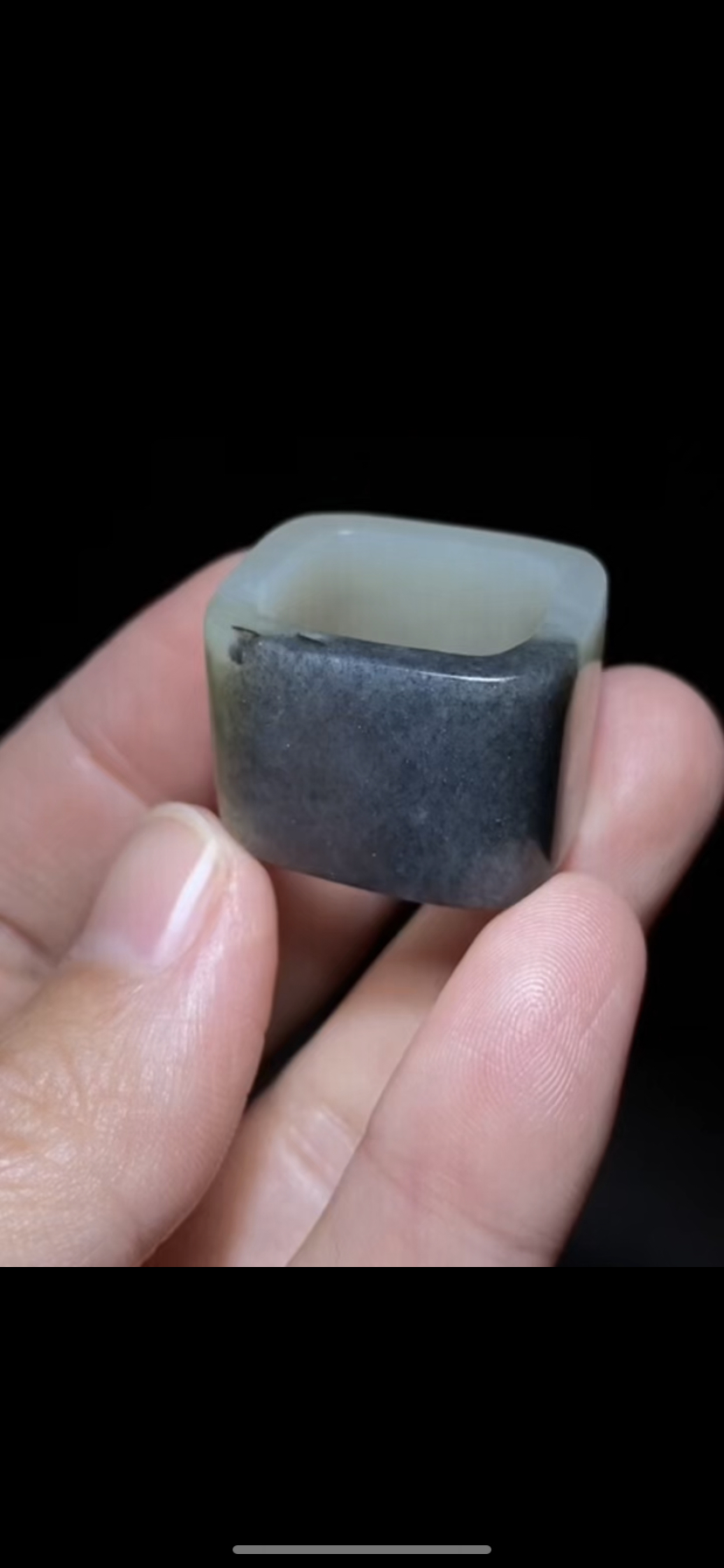 天然正品新疆和田籽料青花墨玉方扳指戒指锁骨链带证书二十年老店