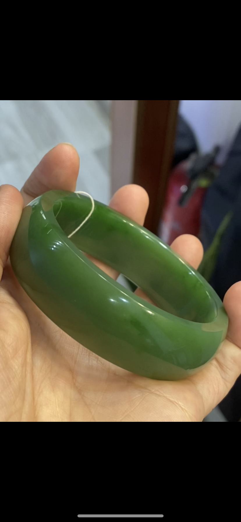 天然高品质碧玉宽条大圈口手镯高级的粉绿偏绿58mm正品带证书老店