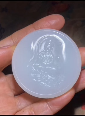 新疆和田玉籽料骑龙观音 一级白 油性好脂粉足 温润细腻 53*13mm