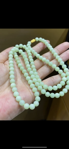 天然精品新疆和田黑羊洞 碧玉108圆珠项链6mm 正品证书二十年老店