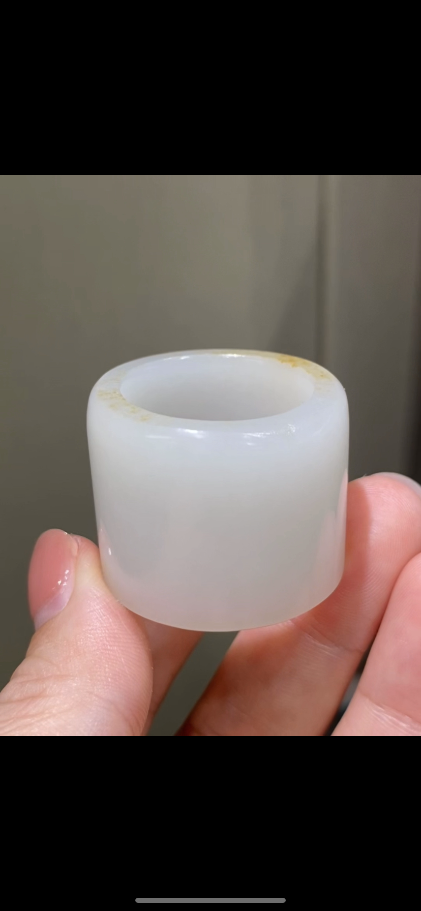 天然精品新疆和田玉籽料 金皮扳指 22.2正品带证书全检二十年老店
