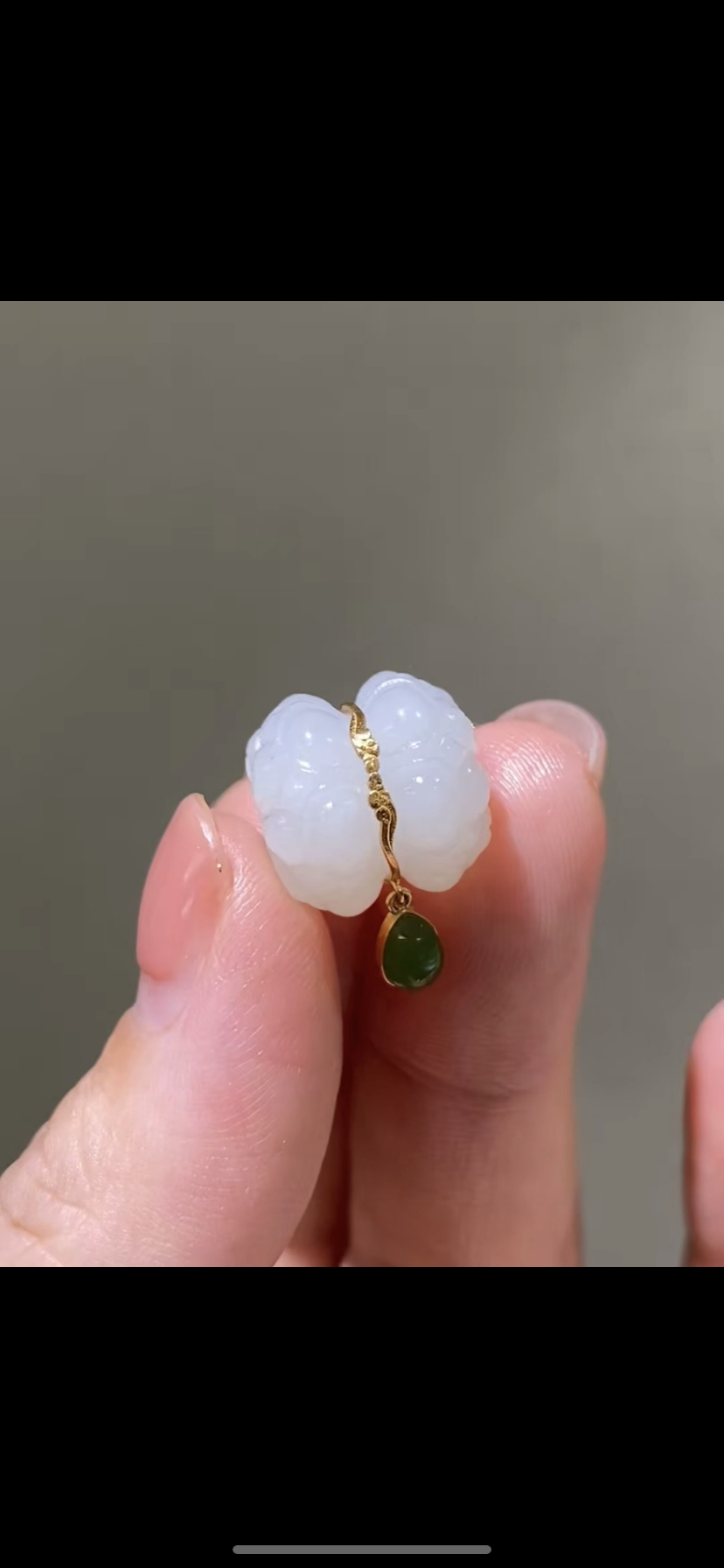 天然精品新疆和田籽料18K镶嵌 莲花珠并蒂14mm正品证书二十年老店