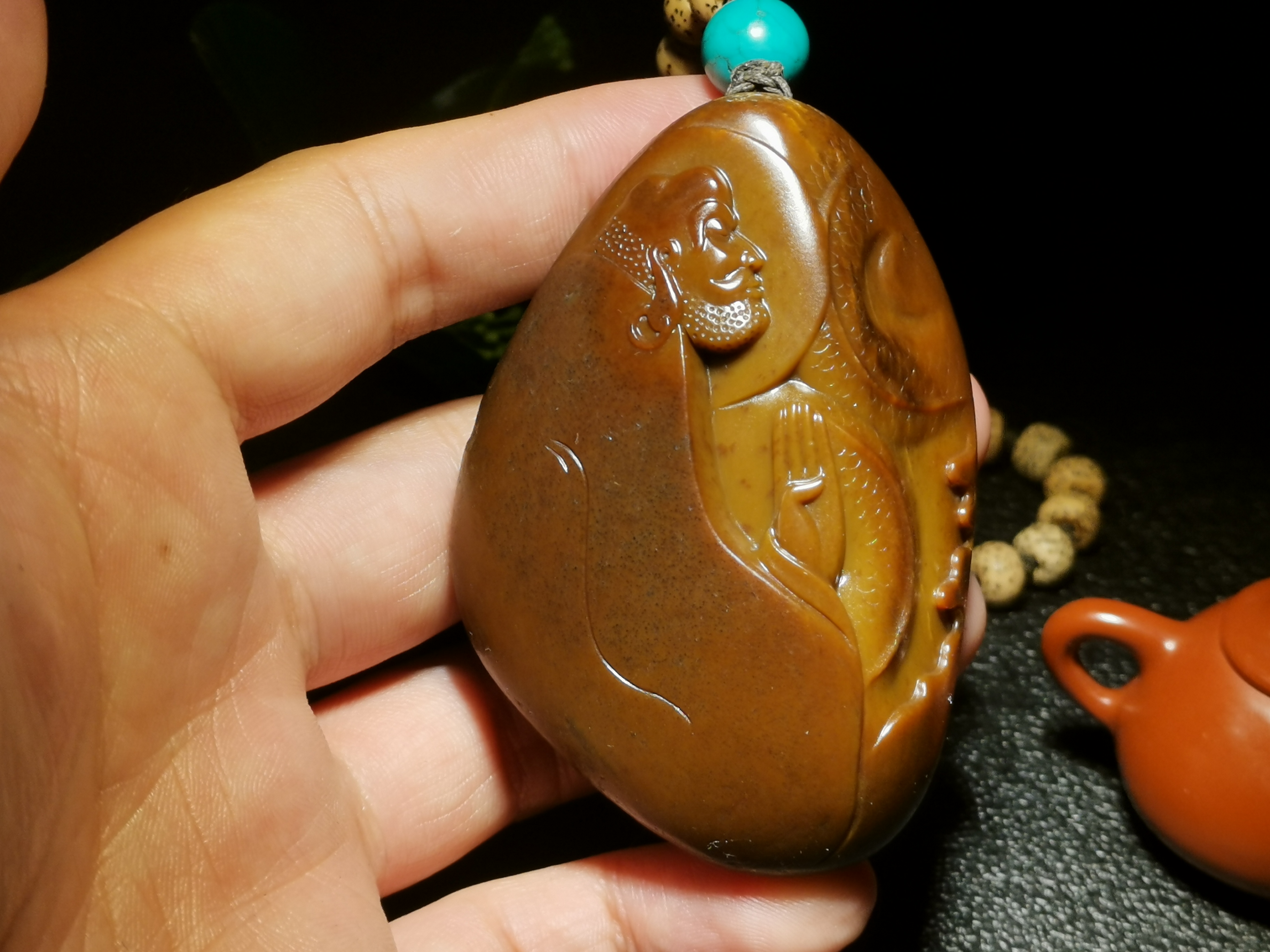 新疆和田玉籽料 原籽黄玉黄沁 降龙罗汉 油性好脂粉足 久放不干