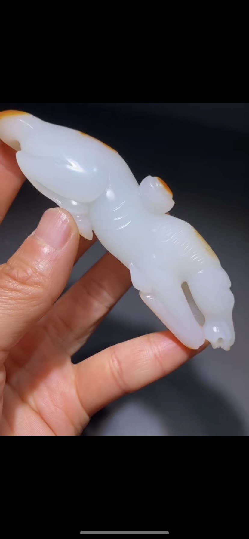 精品新疆和田玉籽料 生肖马马上有钱手把 一级白天然正品全国复检