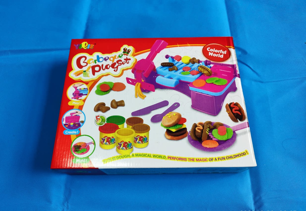 经典款无毒环保彩泥套装粘土橡皮泥汉堡机玩具