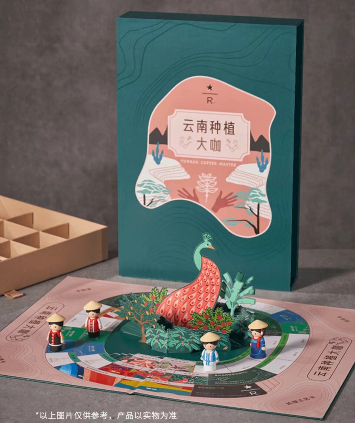 星巴克云南咖啡种植游戏礼盒磁铁桌游飞行棋沉浸体验玩乐卡牌
