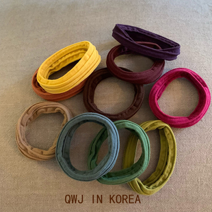 秋冬美拉德色系大弹力无接缝皮筋基础高马尾盘发打底发圈发绳头绳