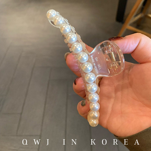 韩国进口大号透明香槟色珍珠抓夹