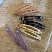 韩国进口France金标碎钻小花椭圆形边夹法式 气质刘海夹发夹一字夹