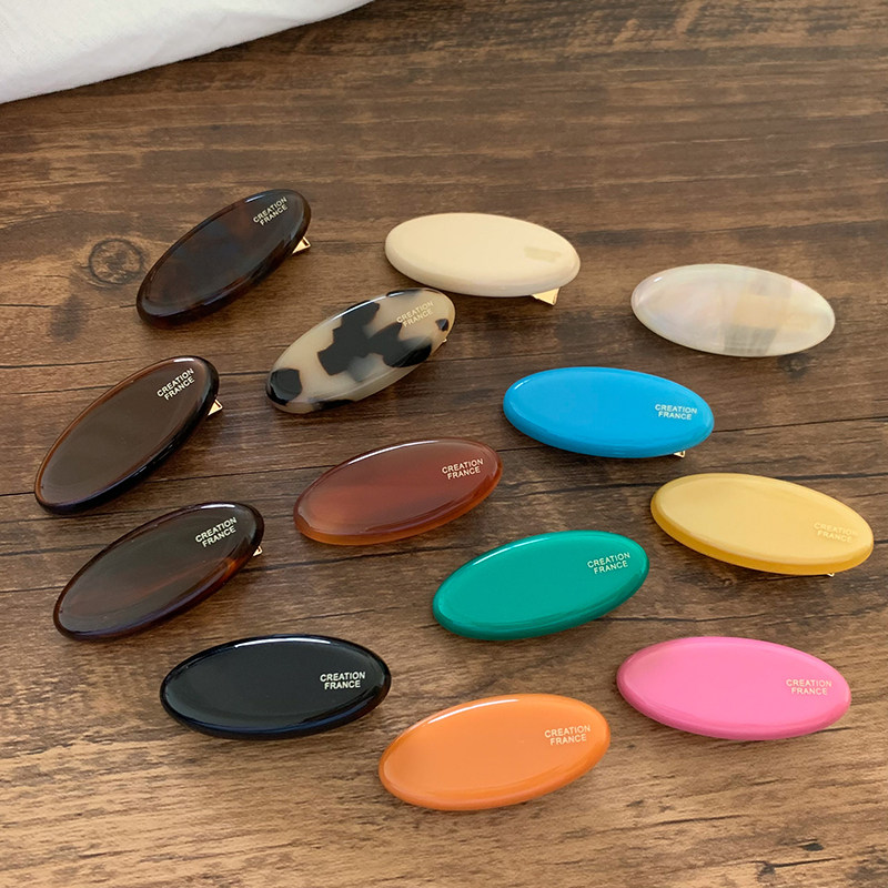 韩国Fever椭圆小发夹法式玳Mins