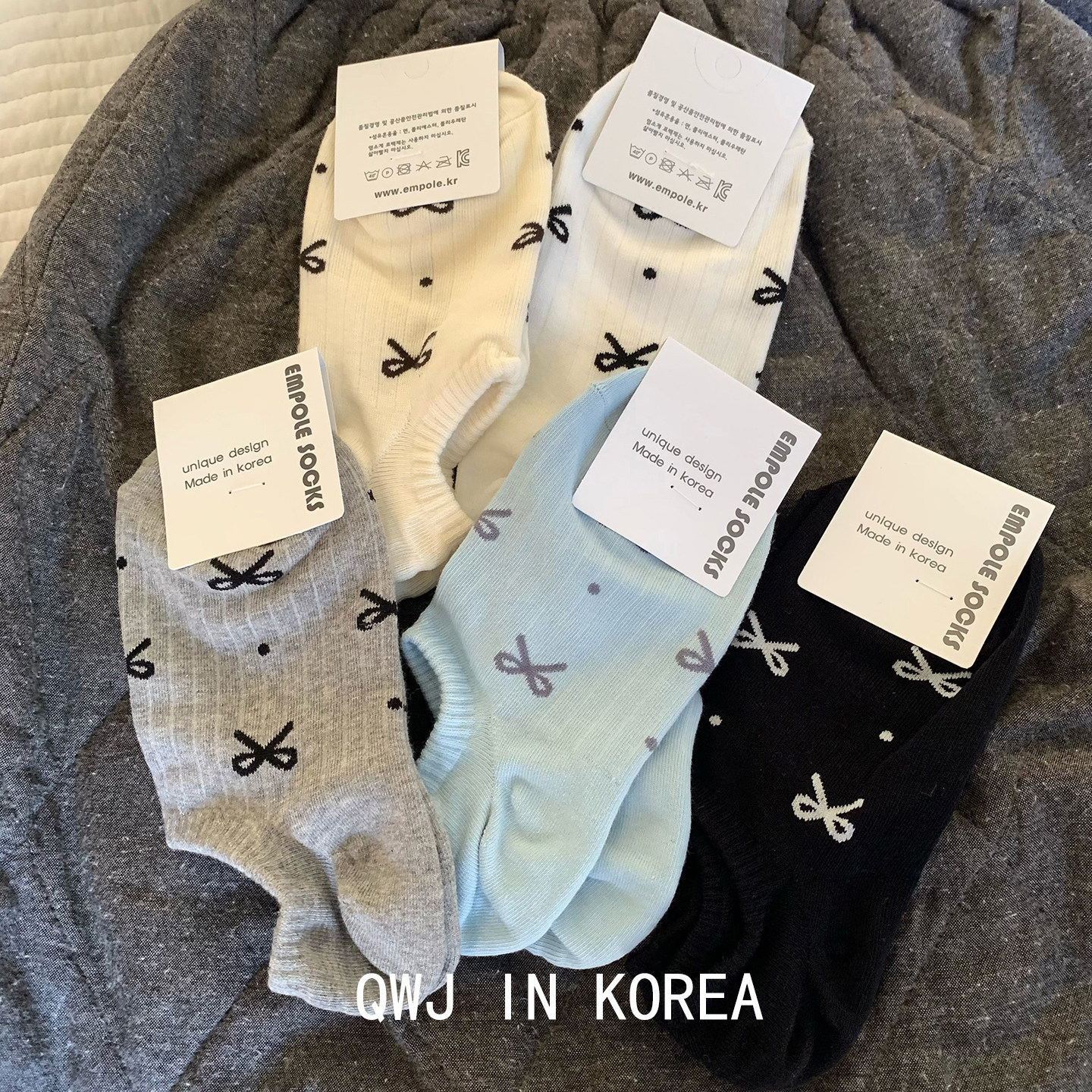 韩国进口纯色底蝴蝶结点点软兜船袜浅口袜春夏透气凉快薄款小袜子