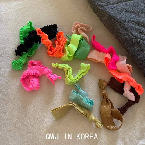 韩国进口欧美明星随性风打结皮筋