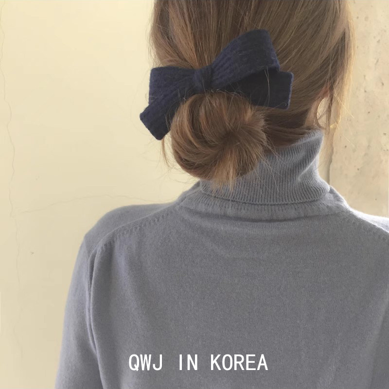 秋冬经典b入 韩国进口正品毛呢蝴蝶结弹簧夹ins博主针织发夹边夹,饰品/流行首饰/时尚饰品新,发饰,淘宝优惠券,粉丝福利购,淘宝优惠卷