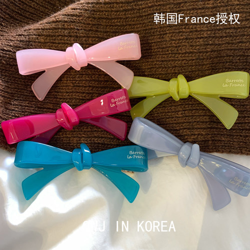 韩国进口France醋酸蝴蝶结边夹