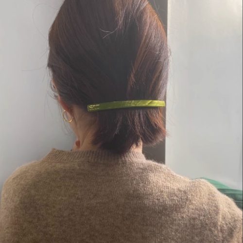 韩国进口France金标青提绿色咖啡色豹纹细长弹簧夹发夹后夹边夹