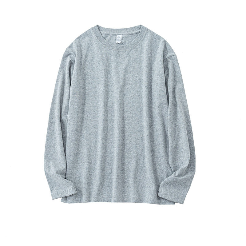 250g重磅纯棉圆领长袖T恤男女全棉基础款浅灰色打底衫,男装,T恤,淘宝优惠券,粉丝福利购,淘宝优惠卷
